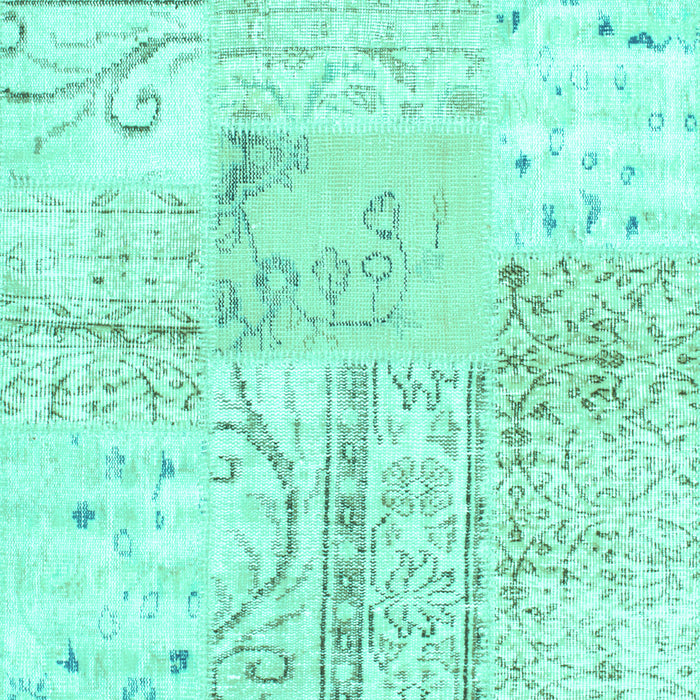 Patchwork Turquoise Transitional Rug, tr121turq