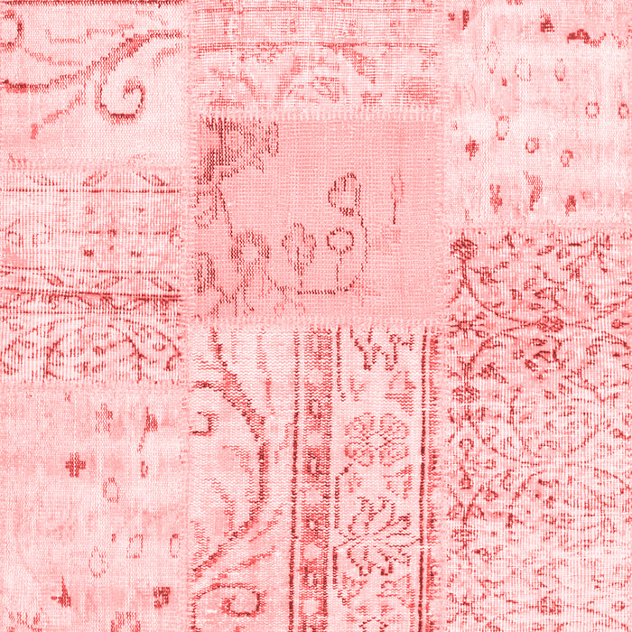 Machine Washable Patchwork Red Transitional Rug, wshtr121red