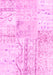 Machine Washable Patchwork Pink Transitional Rug, wshtr121pnk