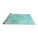 Sideview of Machine Washable Patchwork Light Blue Transitional Rug, wshtr121lblu