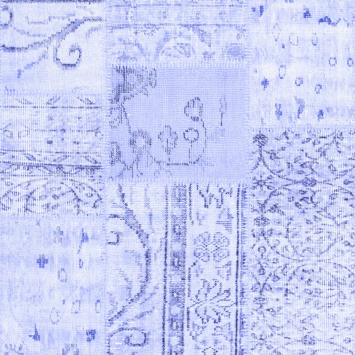Patchwork Blue Transitional Rug, tr121blu