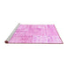 Sideview of Machine Washable Patchwork Pink Transitional Rug, wshtr121pnk