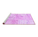 Sideview of Machine Washable Patchwork Purple Transitional Area Rugs, wshtr121pur