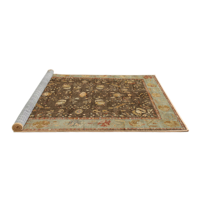 Sideview of Machine Washable Traditional Saddle Brown Rug, wshtr122