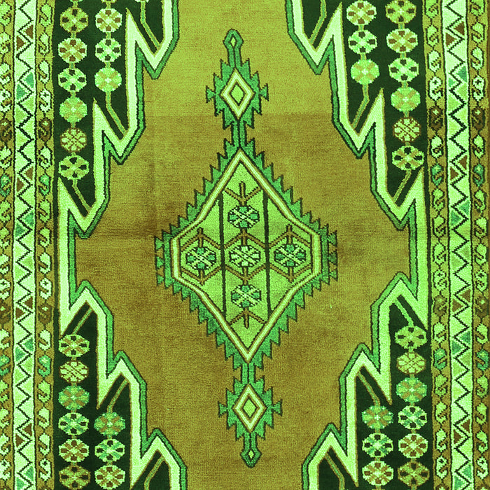 Serging Thickness of Machine Washable Persian Green Traditional Area Rugs, wshtr1220grn