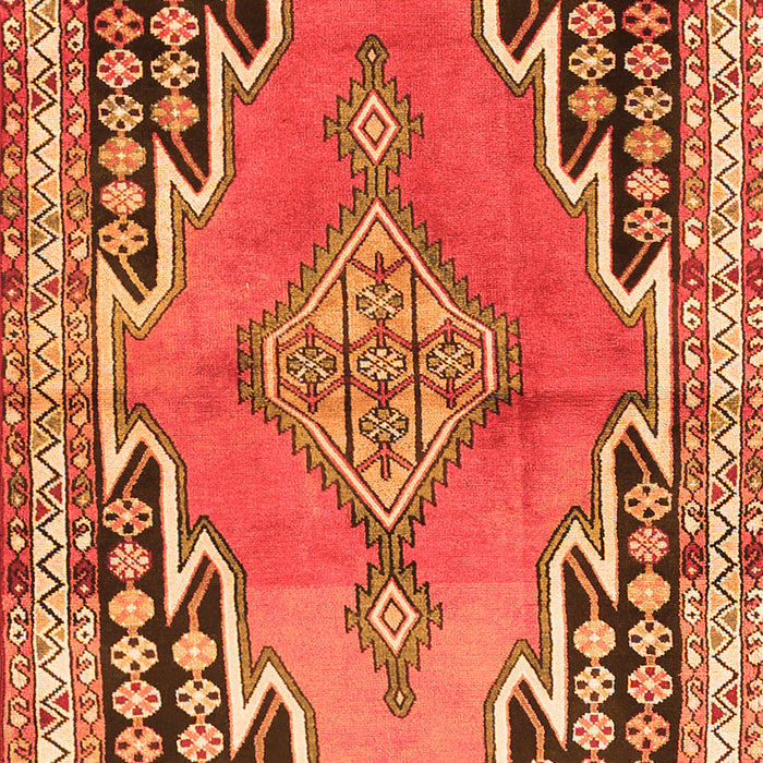 Serging Thickness of Machine Washable Persian Orange Traditional Area Rugs, wshtr1220org