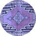 Round Persian Blue Traditional Rug, tr1220blu