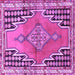 Square Machine Washable Persian Purple Traditional Area Rugs, wshtr1220pur