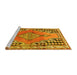 Sideview of Machine Washable Persian Yellow Traditional Rug, wshtr1220yw