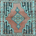 Square Machine Washable Persian Light Blue Traditional Rug, wshtr1220lblu