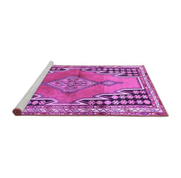 Sideview of Machine Washable Persian Purple Traditional Area Rugs, wshtr1220pur