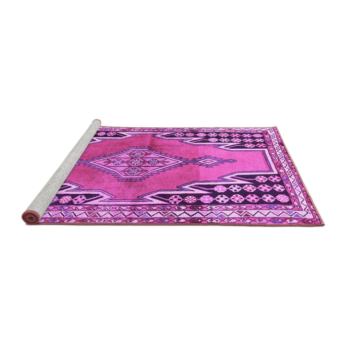 Sideview of Machine Washable Persian Purple Traditional Area Rugs, wshtr1220pur