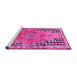 Sideview of Machine Washable Persian Pink Traditional Rug, wshtr1220pnk