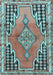 Machine Washable Persian Light Blue Traditional Rug, wshtr1220lblu