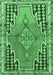 Machine Washable Persian Emerald Green Traditional Area Rugs, wshtr1220emgrn