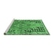 Sideview of Machine Washable Persian Emerald Green Traditional Area Rugs, wshtr1220emgrn