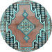 Round Persian Light Blue Traditional Rug, tr1220lblu