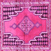 Square Machine Washable Persian Pink Traditional Rug, wshtr1220pnk