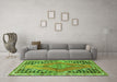 Machine Washable Persian Green Traditional Area Rugs in a Living Room,, wshtr1220grn