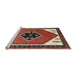 Sideview of Machine Washable Traditional Tomato Red Rug, wshtr1221