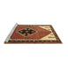 Sideview of Machine Washable Persian Brown Traditional Rug, wshtr1221brn