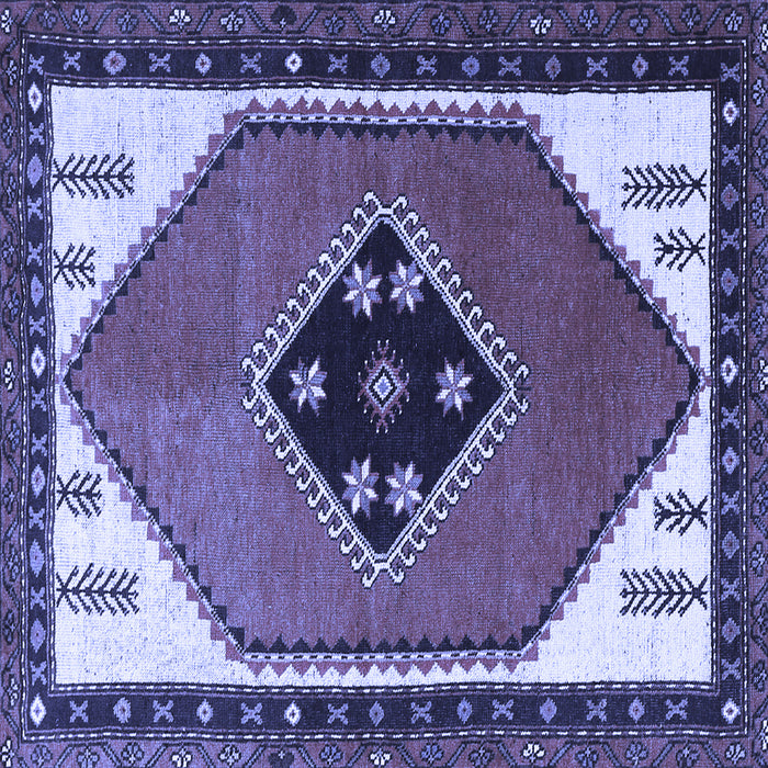 Square Persian Blue Traditional Rug, tr1221blu