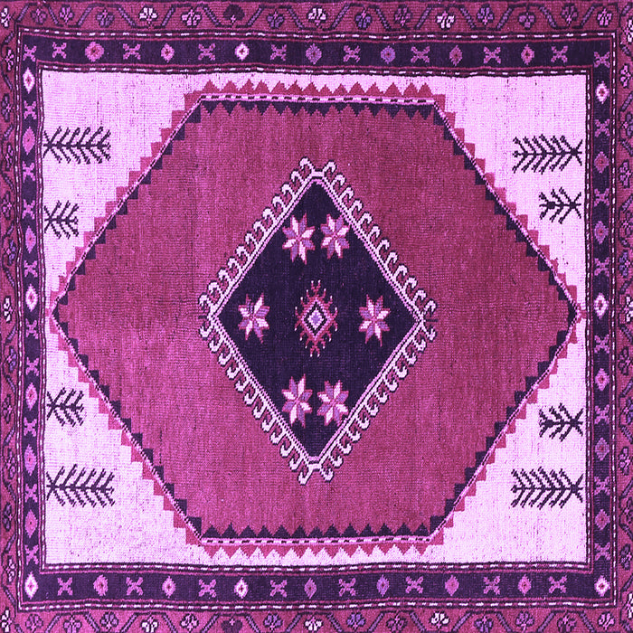 Square Persian Purple Traditional Rug, tr1221pur
