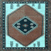 Square Persian Light Blue Traditional Rug, tr1221lblu