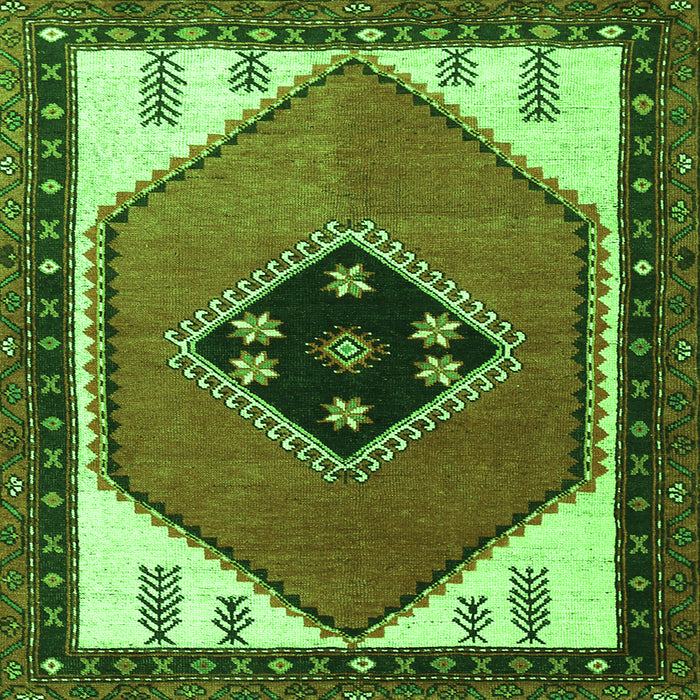 Serging Thickness of Persian Green Traditional Rug, tr1221grn