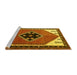 Sideview of Machine Washable Persian Yellow Traditional Rug, wshtr1221yw