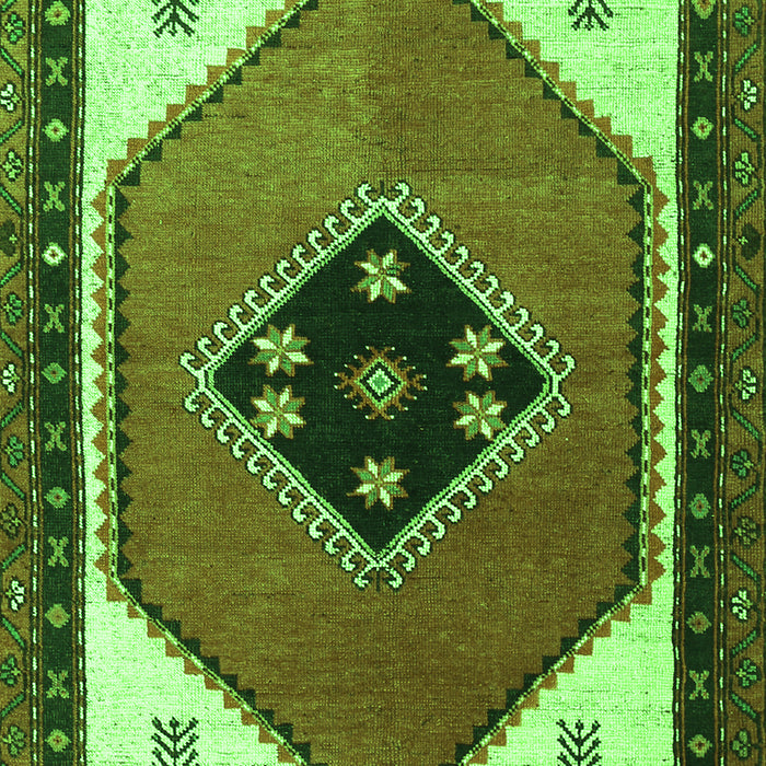 Serging Thickness of Machine Washable Persian Green Traditional Area Rugs, wshtr1221grn