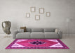 Machine Washable Persian Pink Traditional Rug in a Living Room, wshtr1221pnk