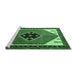 Sideview of Machine Washable Persian Emerald Green Traditional Area Rugs, wshtr1221emgrn