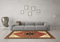 Machine Washable Persian Brown Traditional Rug, wshtr1221brn