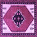 Square Machine Washable Persian Purple Traditional Area Rugs, wshtr1221pur