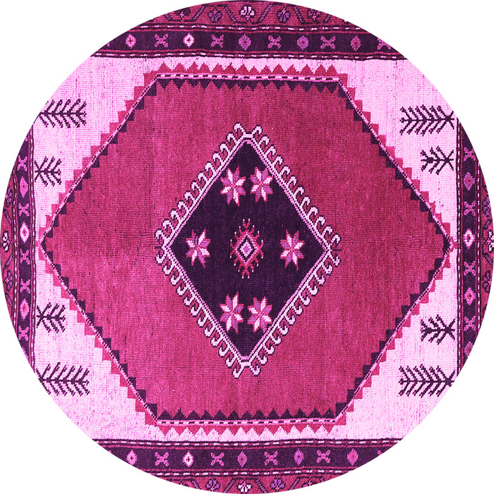 Round Persian Pink Traditional Rug, tr1221pnk