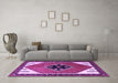 Machine Washable Persian Purple Traditional Area Rugs in a Living Room, wshtr1221pur