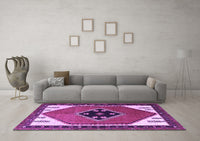 Machine Washable Persian Purple Traditional Rug, wshtr1221pur