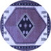 Round Persian Blue Traditional Rug, tr1221blu
