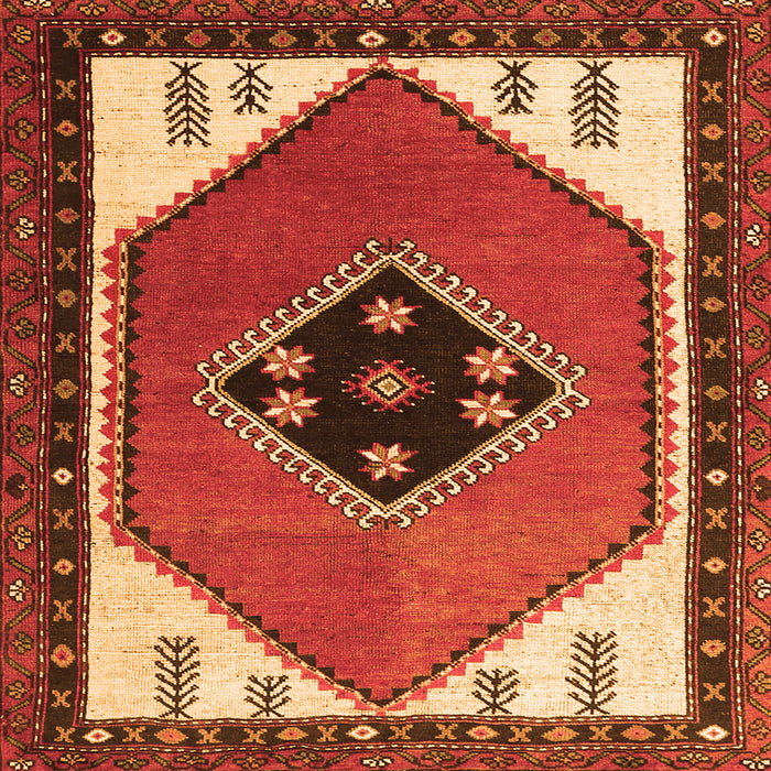 Serging Thickness of Persian Orange Traditional Rug, tr1221org