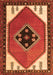 Serging Thickness of Machine Washable Persian Orange Traditional Area Rugs, wshtr1221org