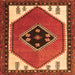 Round Machine Washable Persian Orange Traditional Area Rugs, wshtr1221org