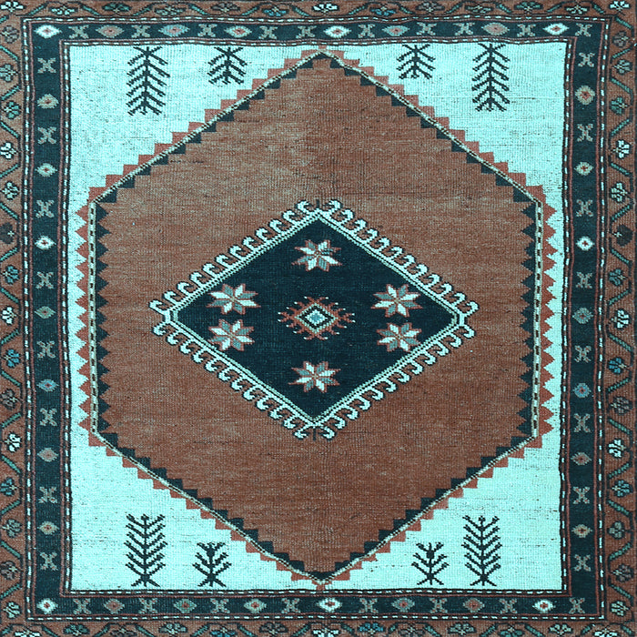 Square Machine Washable Persian Light Blue Traditional Rug, wshtr1221lblu