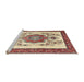 Sideview of Machine Washable Traditional Brown Gold Rug, wshtr1222