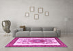 Machine Washable Persian Pink Traditional Rug in a Living Room, wshtr1222pnk