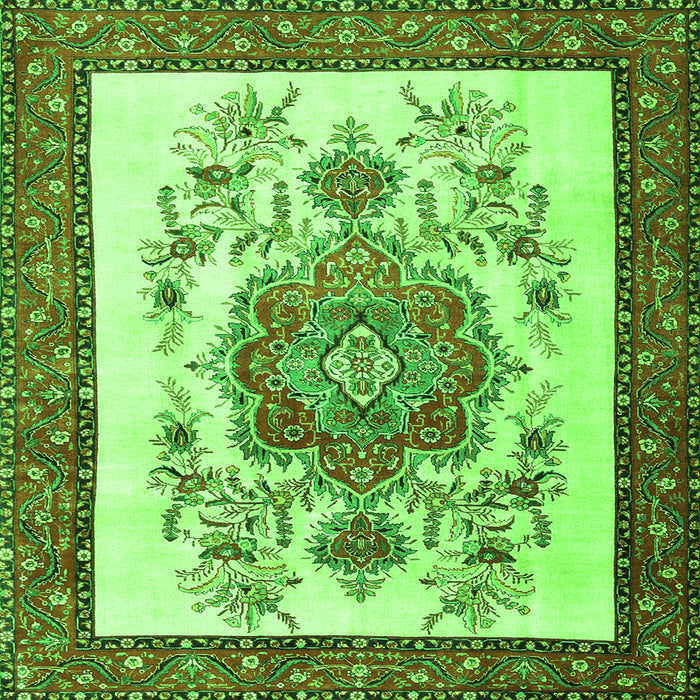 Serging Thickness of Persian Green Traditional Rug, tr1222grn