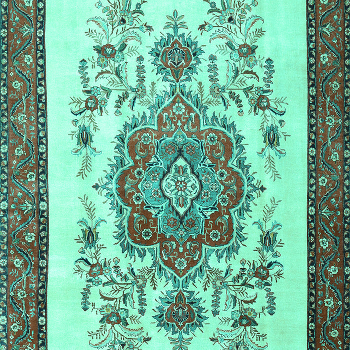 Machine Washable Persian Turquoise Traditional Area Rugs, wshtr1222turq
