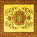 Square Machine Washable Persian Yellow Traditional Rug, wshtr1222yw