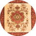 Machine Washable Persian Orange Traditional Area Rugs, wshtr1222org