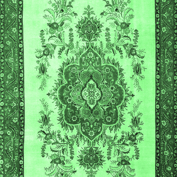 Machine Washable Persian Emerald Green Traditional Area Rugs, wshtr1222emgrn